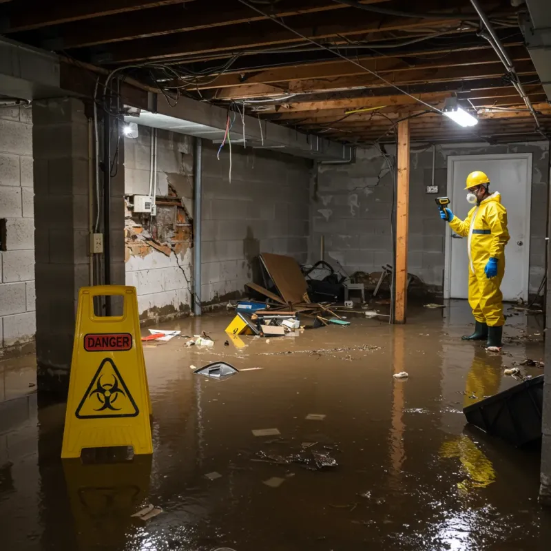 Flooded Basement Electrical Hazard in Martin County, IN Property